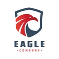 Eagle head shield logo design Royalty Free Stock Photo