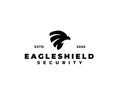 Eagle head shield logo design. Eagle head silhouette. Security logo Royalty Free Stock Photo