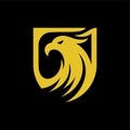 Eagle head and shield luxury creative logo Royalty Free Stock Photo