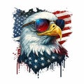 Eagle Head with Sunglasses: The Ultimate Patriotic Accessory, Isolated on White background - Generative AI