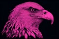 Eagle head tattoo art design on black background