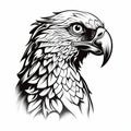 Eagle Head Tattoo Art: Raw Character With Jagged Edges Royalty Free Stock Photo