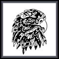 Eagle head tribal tattoo mandala arts Royalty Free Stock Photo