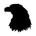 Eagle head vector illustration black silhouette profile Royalty Free Stock Photo