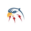 Eagle head vector illustration. the symbol for eagle, falcon, or hawk bird. good for American themes, logistic delivery, or