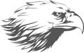 Eagle Head Vector - Side View Silhouette Royalty Free Stock Photo