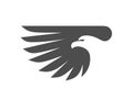 Eagle head with wing logo vector