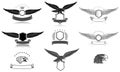 Eagles Silhouettes and Winged Insignias Set