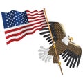eagle holding american flag. Vector illustration decorative design Royalty Free Stock Photo