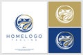 eagle home logo design. real estate logo. home eagle logo.