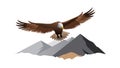 Eagle Hovering Over Mountains, a serene and powerful nature emblem. vector design Generative AI Royalty Free Stock Photo