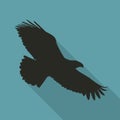 Eagle Icon in black color in a flat design. Vector illustration Royalty Free Stock Photo