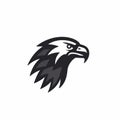 Symbolic Eagle Head Logo In Stark Black And White Illustration Style