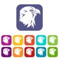 Eagle icons set Royalty Free Stock Photo