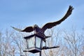 Eagle with lantern Bronze statue