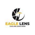 eagle lens vector illustration logo