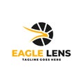eagle lens vector illustration logo