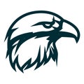 Eagle line art logo design. Eagle head outline vector illustration. Eagle head minimalist icon design Royalty Free Stock Photo
