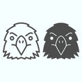 Eagle line and glyph icon. Falcons head vector illustration isolated on white. Hawk bird outline style design, designed Royalty Free Stock Photo