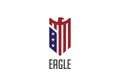 Eagle Logo abstract design vector Shield. Falcon