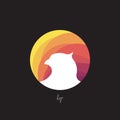 Eagle Logo Concept Orange Color and circle Shape