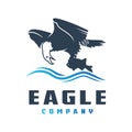 The eagle logo design preys on fish Royalty Free Stock Photo