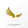 Eagle logo design vector. Simple Eagle logo template. Icon Symbol Royalty Free Stock Photo