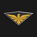 Eagle Logo Icon Design. Stylized eagle spreads its wings on a shield.