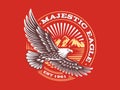 Eagle logo - vector illustration, emblem on red background