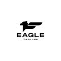 Eagle logo with wings icon head of falcon vector design