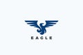 Eagle Logo Wings Vector design template. Flying Bird Abstract Soaring Falcon Phoenix  Logotype concept icon Royalty Free Stock Photo