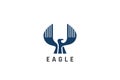 Eagle Logo Wings Vector design template. Flying Bird Abstract Soaring Falcon Phoenix  Logotype concept icon Royalty Free Stock Photo