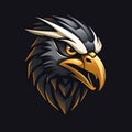 Eye-catching Sport Team Logo With Realistic Eagle Head On Dark Background Royalty Free Stock Photo