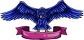 vector illustration of eagle mascot grip the ribbon Royalty Free Stock Photo