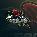 Eagle mascot logo design vector with modern illustration concept style for badge, emblem and tshirt printing. angry eagle Royalty Free Stock Photo