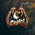 Eagle mascot logo design vector with modern illustration concept style for badge, emblem and tshirt printing. angry eagle Royalty Free Stock Photo