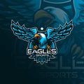 Eagle mascot logo design vector with modern illustration concept style for badge, emblem and tshirt printing. flying eagle Royalty Free Stock Photo