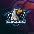 Eagle mascot logo design vector with modern illustration concept style for badge, emblem and tshirt printing. eagle illustration Royalty Free Stock Photo