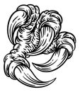 Eagle Claw Talon Monster Hand Vintage Woodcut