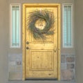 Eagle Mountain home with wreath on the front door Royalty Free Stock Photo