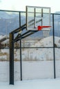 Eagle Mountain Utah basketball court in winter Royalty Free Stock Photo