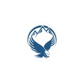 Eagle Mountain Vector logo icon concept illustration. Bird logo. Eagle logo. Abstract logo Design element. Eagle Bird Logo Design.