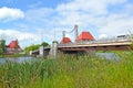 Eagle movable bridge in the summer afternoon. Polessk, Kaliningrad region Royalty Free Stock Photo