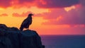 Eagle Nest at Sunset Golden Hour Hues Over Wilderness A stunning, photorealistic image of an eagle s Royalty Free Stock Photo