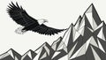 Eagle Over Mountain Peak, Freedom and Strength, vector design Generative AI Royalty Free Stock Photo