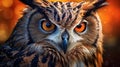 an Eagle-Owl searching for prey Generative AI Royalty Free Stock Photo
