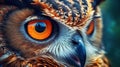 an Eagle-Owl searching for prey Generative AI Royalty Free Stock Photo