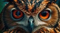 an Eagle-Owl searching for prey Generative AI Royalty Free Stock Photo