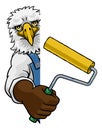 Eagle Painter Decorator Paint Roller Mascot Man