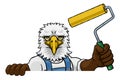 Eagle Painter Decorator Paint Roller Mascot Man